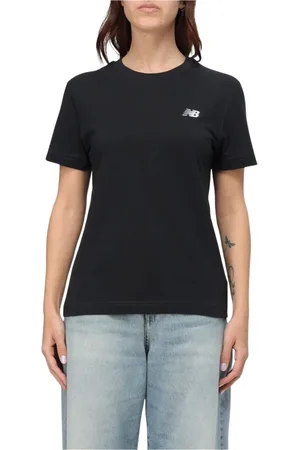 New Balance Top, Dame, Sort, S, Uld, Broderet Logo Crew Neck T-Shirt