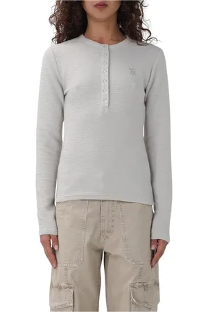 Daily paper Top, Dame, , L, Bomuld, Ribbed Henley Langærmet Sweater