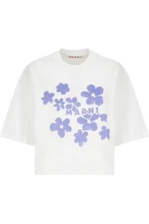 Marni Top, Dame, Hvid, 2XS, Bomuld, Hvid Blomstret T-shirt
