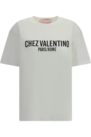 VALENTINO Top, Dame, Grå, S, Bomuld, Logoet Bomuld T-shirt