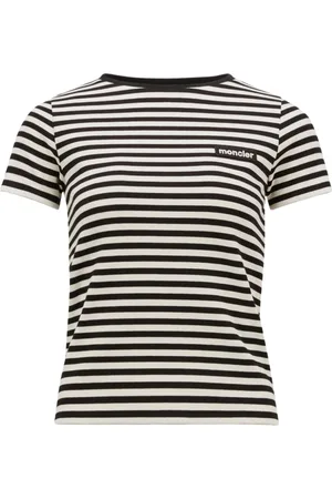 Moncler Top, Dame, Flerfarvet, M, Uld, Stribet Elegant T-Shirt