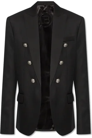 Balmain Jakke, Herre, Sort, M, Uld, Blazer med spidse revers