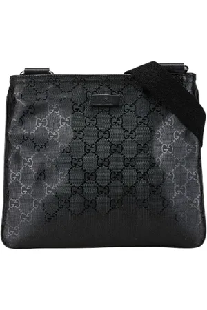 Gucci Pre-owned, Dame, Sort, ONE SIZE, Uld, Pre-owned Canvas crossbody-tasker