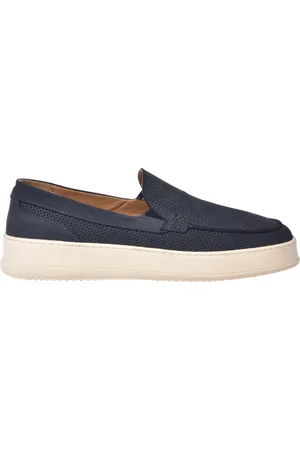 BALDININI Sko, Herre, Blå, 40 EU, perforated nubuck slipper