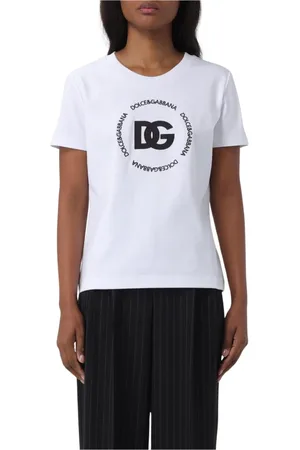 Dolce & Gabbana Top, Dame, Hvid, XS, Bomuld, Logo T-shirt Kvinde Hvid