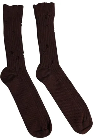Dolce & Gabbana Undertøj, Herre, Brun, L, Bomuld, Brun Bomuld Logo Sokker