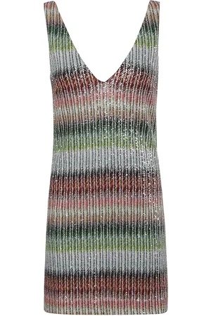 Missoni Kjole, Dame, Flerfarvet, S, Uld, Multifarvet Kjole med Bred Stropper