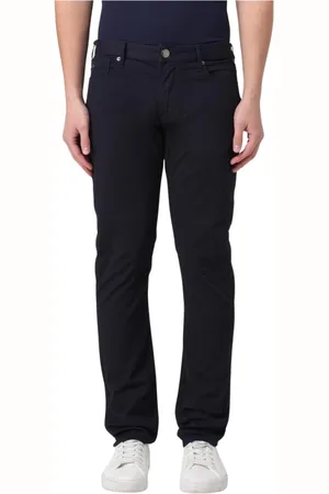Emporio Armani Bukser, Herre, Blå, 3XS, Bomuld, Klassiske Blå Stretch Bomuldsbukser