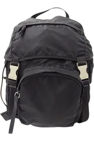 Prada Pre-owned, unisex, Sort, ONE SIZE, Tyl, Pre-owned Stof rygsaekke