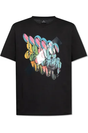 Paul Smith Top, Herre, Sort, M, Bomuld, T-shirt med farverigt tryk
