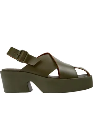 Camper Sko, Dame, Grøn, 38 EU, Uld, Grøn Platform Sandal Hæle
