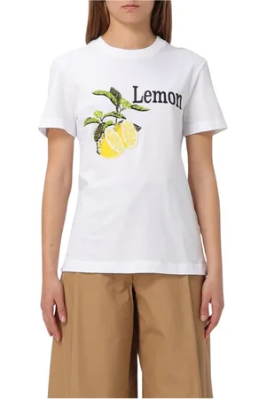 Sportmax Top, Dame, Hvid, XS, Bomuld, Hvid Lemon Grafisk Tee