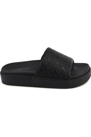 Tommy Hilfiger Sko, Dame, Sort, 36 EU, Polyester, Sorte Slide Sandaler til Kvinder