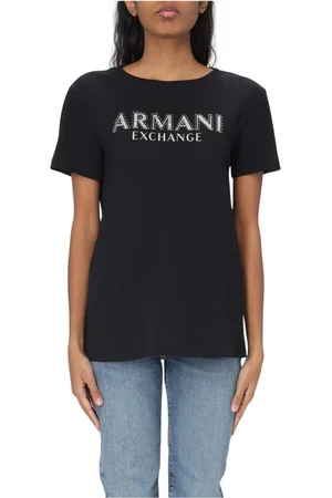 Armani Exchange Top, Dame, Sort, S, Bomuld, Sort Logo Tee, Tidløst Design