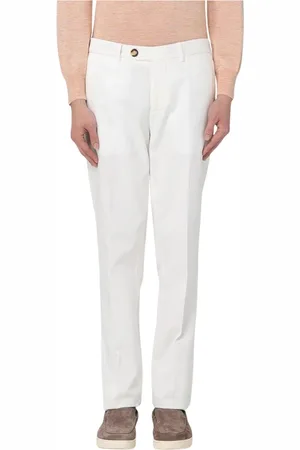 Brunello Cucinelli Bukser, Herre, Hvid, L, Moderne Pasform Casual Bukser