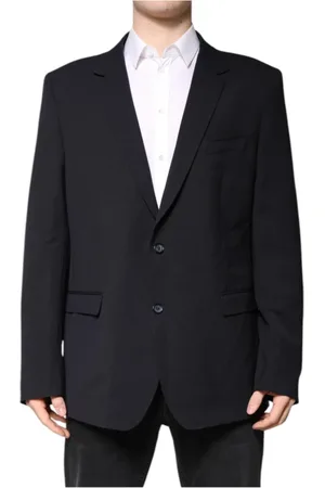 Dolce & Gabbana Jakkesæt, Herre, Blå, 3XL, Uld, Mørkeblå Uld Blazer To-Knap Lukning