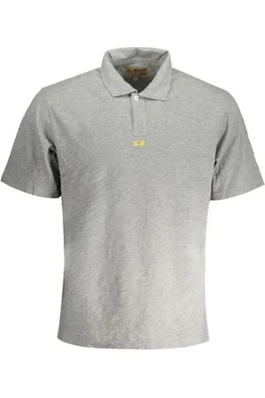 La Martina Top, Herre, Grå, XL, Bomuld, Grå Herre Polo Skjorte med Ikonisk Logo