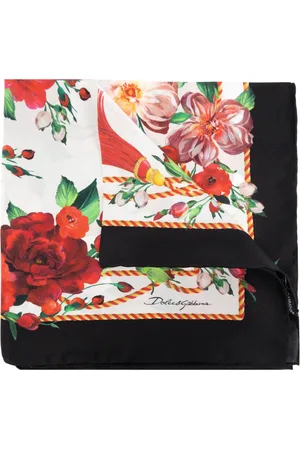 Dolce & Gabbana Tilbehør, Dame, Flerfarvet, ONE SIZE, Tyl, Silketørklæde med blomstermotiv