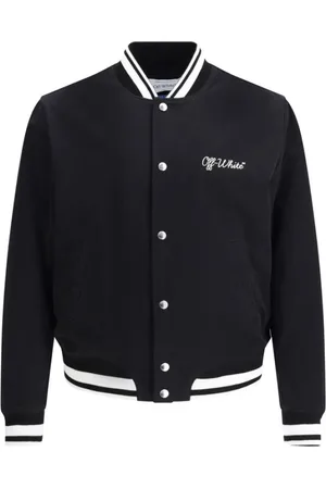 OFF-WHITE Jakke, Herre, Sort, S, Uld, Quiltet Souvenir College Jakke