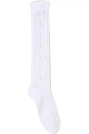 VALENTINO GARAVANI Undertøj, Herre, Hvid, L/XL, Bomuld, Blonde Knæhøje Sokker