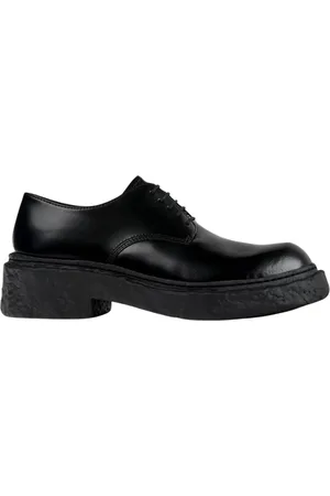 Camper Sko, Herre, Sort, 43 EU, Læder, Sort Brogue Sko Chunky Sole