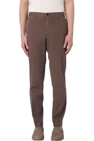Incotex Bukser, Herre, Brun, 3XL, Uld, Brun Slim Fit Chinos Bukser