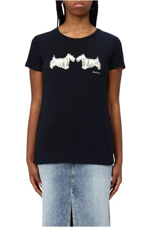 Barbour Top, Dame, Blå, M, Skotsk Terrier Grafisk Tee