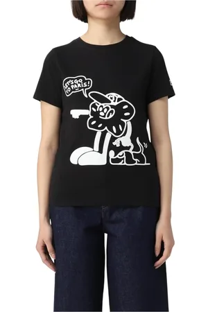 Kenzo Top, Dame, Sort, M, Bomuld, Blomstret Grafisk Tee