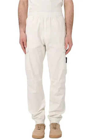 Stone Island Bukser, Herre, , W32, Uld, Afslappet pasform Cargo Bukser Elfenben