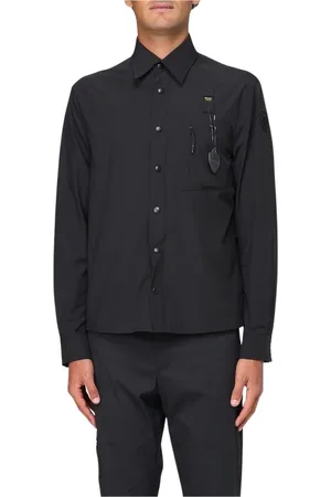 Blauer Skjorte, Herre, Sort, M, Uld, Sort Button-Up Skjorte til Mænd