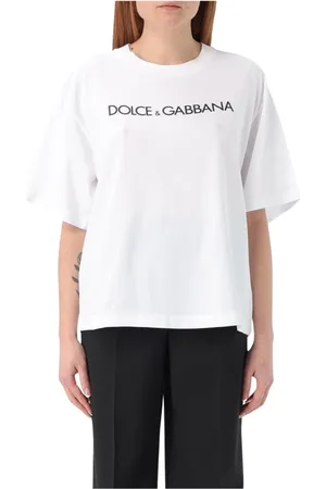 Dolce & Gabbana Top, Dame, Hvid, M, Uld, Logo Polo Shirt Stilfuld Alsidig