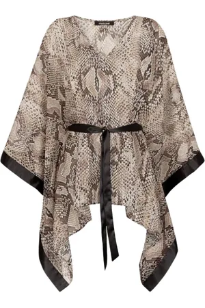 Roberto Cavalli Badetøj, Dame, Brun, ONE SIZE, Slangeprint Kaftan Kjole