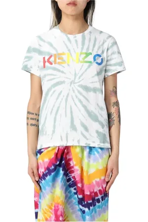 Kenzo Top, Dame, Flerfarvet, M, Uld, Mint Grafisk Print Casual T-Shirt
