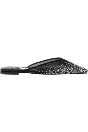 Jimmy Choo Sko, Dame, Sort, 36 1/2 EU, Læder, Krystal Mules til kvinder
