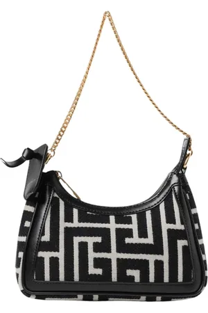 Balmain Taske, Dame, Sort, ONE SIZE, Uld, Geometrisk Mønster Skuldertaske