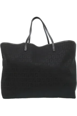 Fendi Pre-owned, Dame, Sort, ONE SIZE, Tyl, Pre-owned Canvas fendi-tasker
