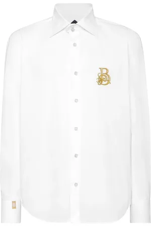 BILLIONAIRE Skjorte, Herre, Hvid, 3XL, Casual Blå Skjorte med Stil Baecmrp2380Bte032N01