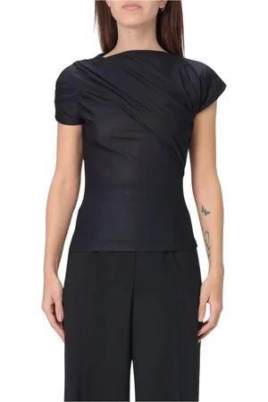Pinko Top, Dame, Sort, 2XS, Uld, Sort Draperet Cowl Neck Top