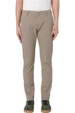 Dondup Bukser, Herre, Grå, W35, Bomuld, Slim Fit Grå Chinos Bukser