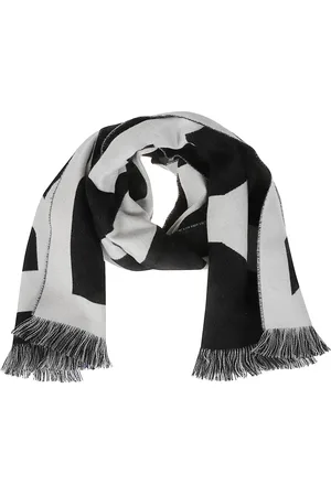 Burberry Tilbehør, Dame, Flerfarvet, ONE SIZE, Uld, Sports Uld Tørklæde Hvid/Sort Variant