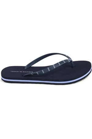 Tommy Hilfiger Sko, Dame, Blå, 40 EU, Blå Flip Flops med Stropdetalje