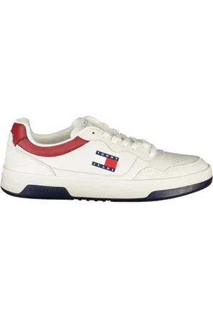 Tommy Hilfiger Sko, Herre, Hvid, 42 EU, Polyester, Hvide Polyester Sneakers til Mænd