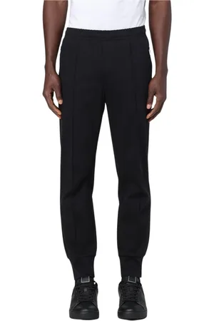 Emporio Armani Bukser, Herre, Sort, S, Uld, Stilfulde sorte bukser med sidelommer