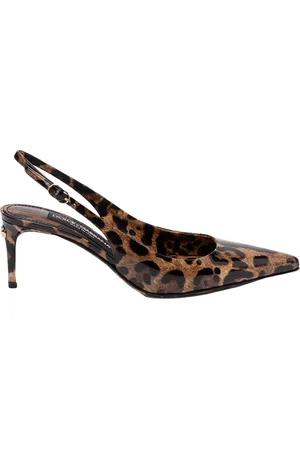 Dolce & Gabbana Sko, Dame, Flerfarvet, 37 EU, Leopard Print Slingback Pumps