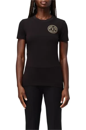 VERSACE Top, Dame, Sort, S, Bomuld, Sort Slim Fit T-Shirt