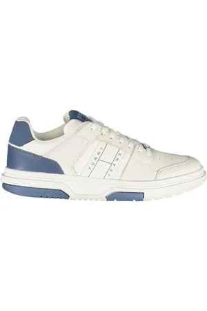 Tommy Hilfiger Sko, Herre, Hvid, 40 EU, Polyester, Hvide Polyester Sneakers til Mænd