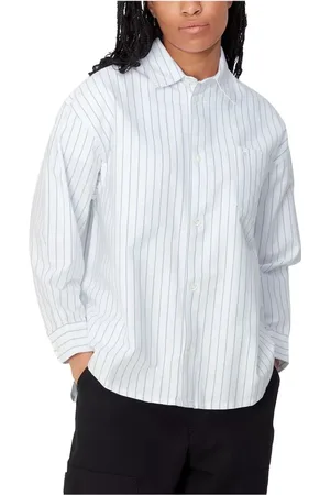 Carhartt Bluser & Skjorter, Dame, Hvid, L, Bomuld, Stribet Skjorte Hvid