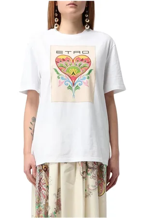 Etro Top, Dame, Hvid, M, Bomuld, Hjerte Grafisk Tee