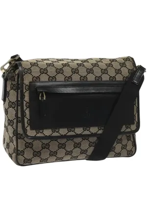 Gucci Pre-owned, Dame, Brun, ONE SIZE, Uld, Pre-owned Canvas gucci-tasker