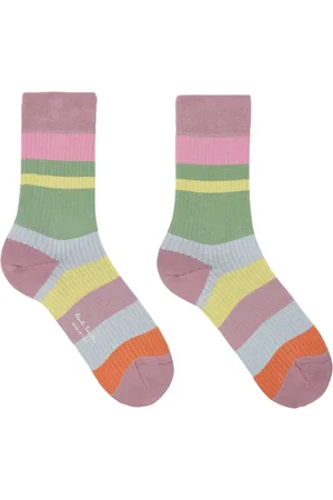 Paul Smith Undertøj, Dame, Flerfarvet, ONE SIZE, Bomuld, Stribet Bomuld Ribbede Sokker